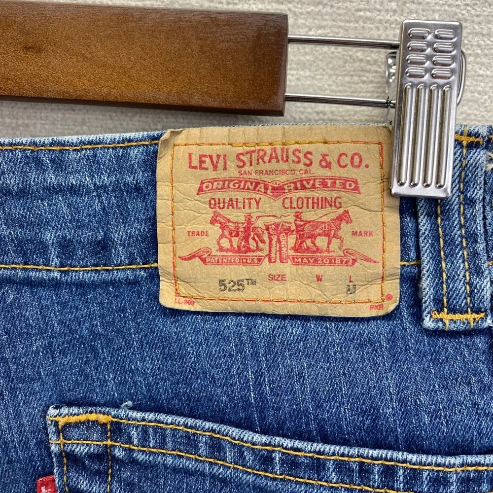 VTG‎ Levi's 525 Nouveau Low Stretch Denim Cut Off Jeans Raw Hem size 18 Y2K